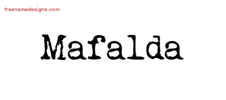 Vintage Writer Name Tattoo Designs Mafalda Free Lettering