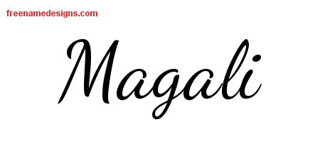 Lively Script Name Tattoo Designs Magali Free Printout