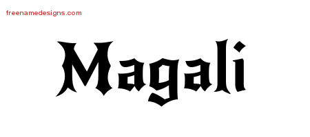 Gothic Name Tattoo Designs Magali Free Graphic