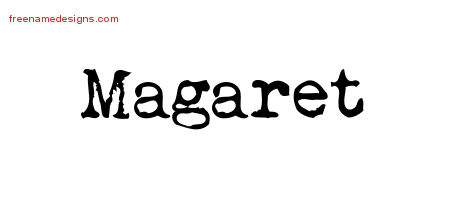 Vintage Writer Name Tattoo Designs Magaret Free Lettering