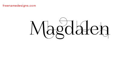 Decorated Name Tattoo Designs Magdalen Free