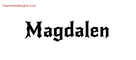 Gothic Name Tattoo Designs Magdalen Free Graphic