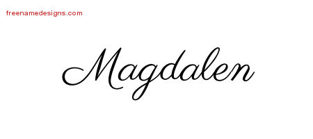 Classic Name Tattoo Designs Magdalen Graphic Download