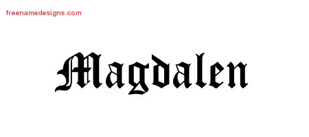 Blackletter Name Tattoo Designs Magdalen Graphic Download
