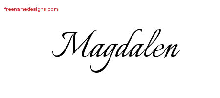 Calligraphic Name Tattoo Designs Magdalen Download Free