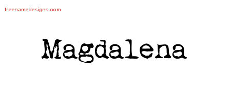 Vintage Writer Name Tattoo Designs Magdalena Free Lettering