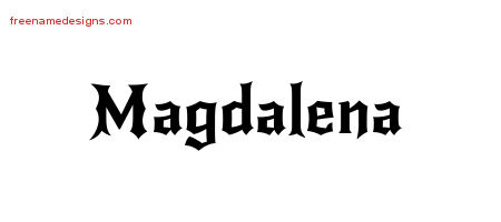 Gothic Name Tattoo Designs Magdalena Free Graphic