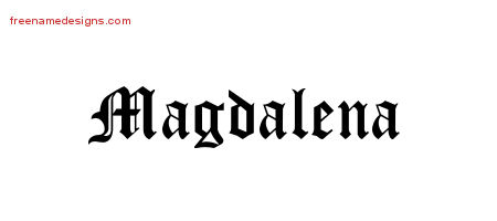 Blackletter Name Tattoo Designs Magdalena Graphic Download