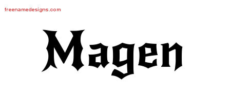 Gothic Name Tattoo Designs Magen Free Graphic