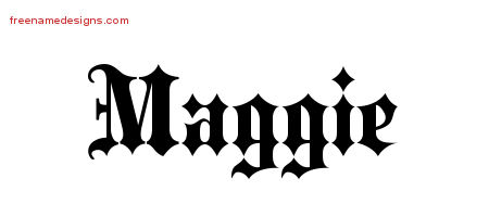 Old English Name Tattoo Designs Maggie Free