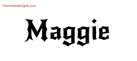 Gothic Name Tattoo Designs Maggie Free Graphic