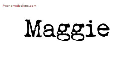 Vintage Writer Name Tattoo Designs Maggie Free Lettering