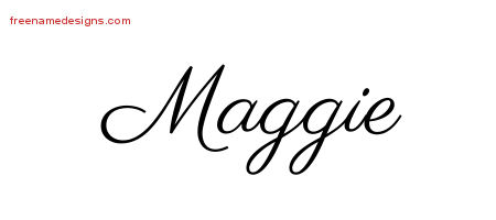 Classic Name Tattoo Designs Maggie Graphic Download