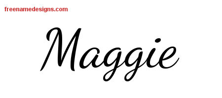 Lively Script Name Tattoo Designs Maggie Free Printout