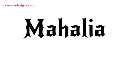 Gothic Name Tattoo Designs Mahalia Free Graphic