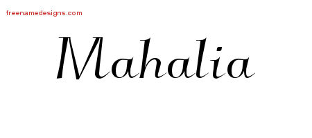 Elegant Name Tattoo Designs Mahalia Free Graphic