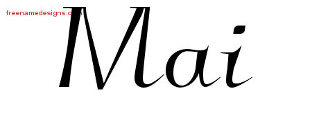 Elegant Name Tattoo Designs Mai Free Graphic
