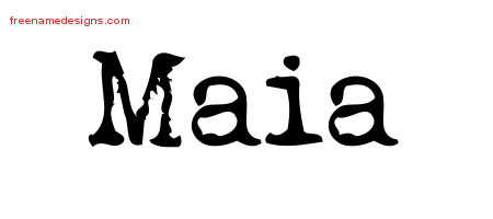 Vintage Writer Name Tattoo Designs Maia Free Lettering
