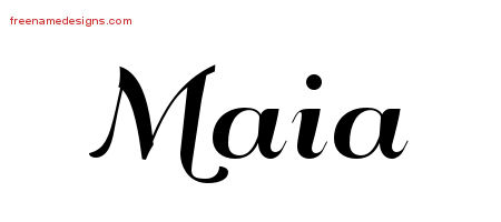 Art Deco Name Tattoo Designs Maia Printable