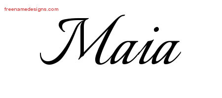 Calligraphic Name Tattoo Designs Maia Download Free
