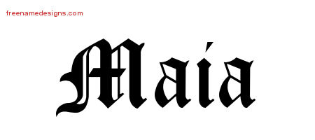Blackletter Name Tattoo Designs Maia Graphic Download