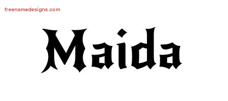 Gothic Name Tattoo Designs Maida Free Graphic