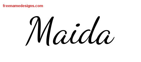 Lively Script Name Tattoo Designs Maida Free Printout