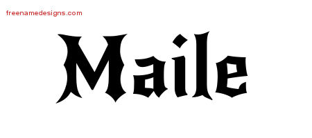 Gothic Name Tattoo Designs Maile Free Graphic