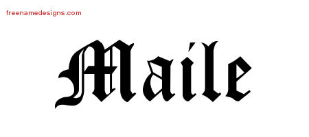 Blackletter Name Tattoo Designs Maile Graphic Download