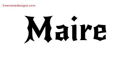 Gothic Name Tattoo Designs Maire Free Graphic