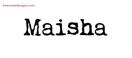Vintage Writer Name Tattoo Designs Maisha Free Lettering