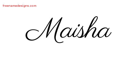 Classic Name Tattoo Designs Maisha Graphic Download