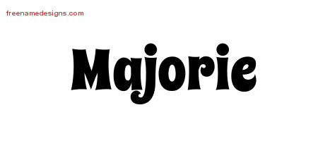 Groovy Name Tattoo Designs Majorie Free Lettering