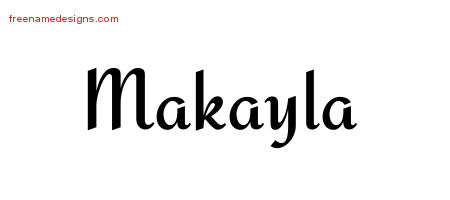 Calligraphic Stylish Name Tattoo Designs Makayla Download Free