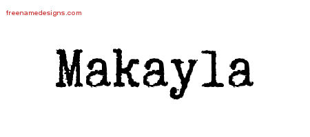 Typewriter Name Tattoo Designs Makayla Free Download