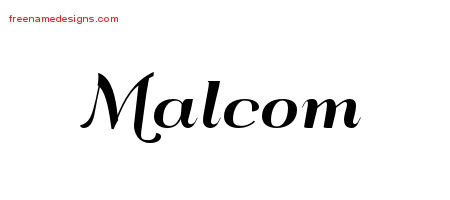 Art Deco Name Tattoo Designs Malcom Graphic Download