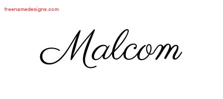 Classic Name Tattoo Designs Malcom Printable