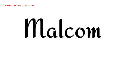 Calligraphic Stylish Name Tattoo Designs Malcom Free Graphic