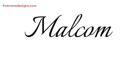 Calligraphic Name Tattoo Designs Malcom Free Graphic