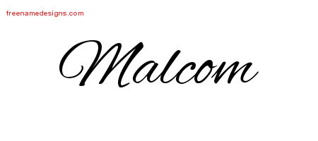 Cursive Name Tattoo Designs Malcom Free Graphic