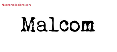Vintage Writer Name Tattoo Designs Malcom Free