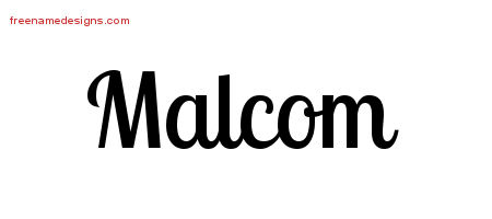 Handwritten Name Tattoo Designs Malcom Free Printout