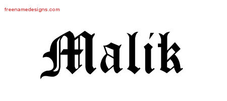 Blackletter Name Tattoo Designs Malik Printable