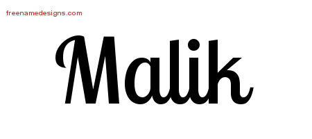 Handwritten Name Tattoo Designs Malik Free Printout