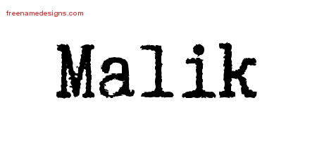 Typewriter Name Tattoo Designs Malik Free Printout