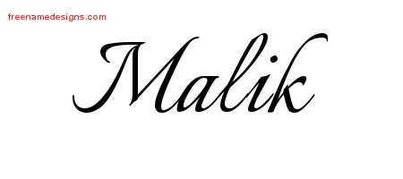 Calligraphic Name Tattoo Designs Malik Free Graphic