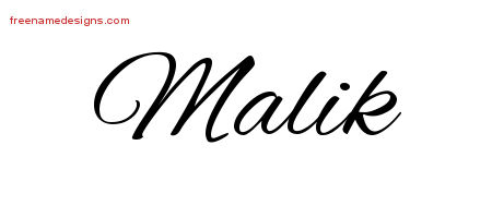 Cursive Name Tattoo Designs Malik Free Graphic