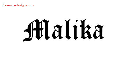 Blackletter Name Tattoo Designs Malika Graphic Download