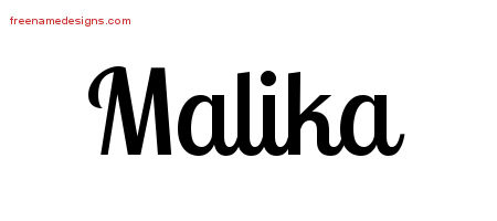Handwritten Name Tattoo Designs Malika Free Download