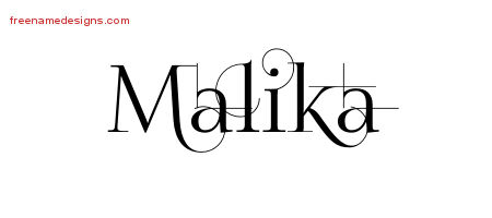 Decorated Name Tattoo Designs Malika Free